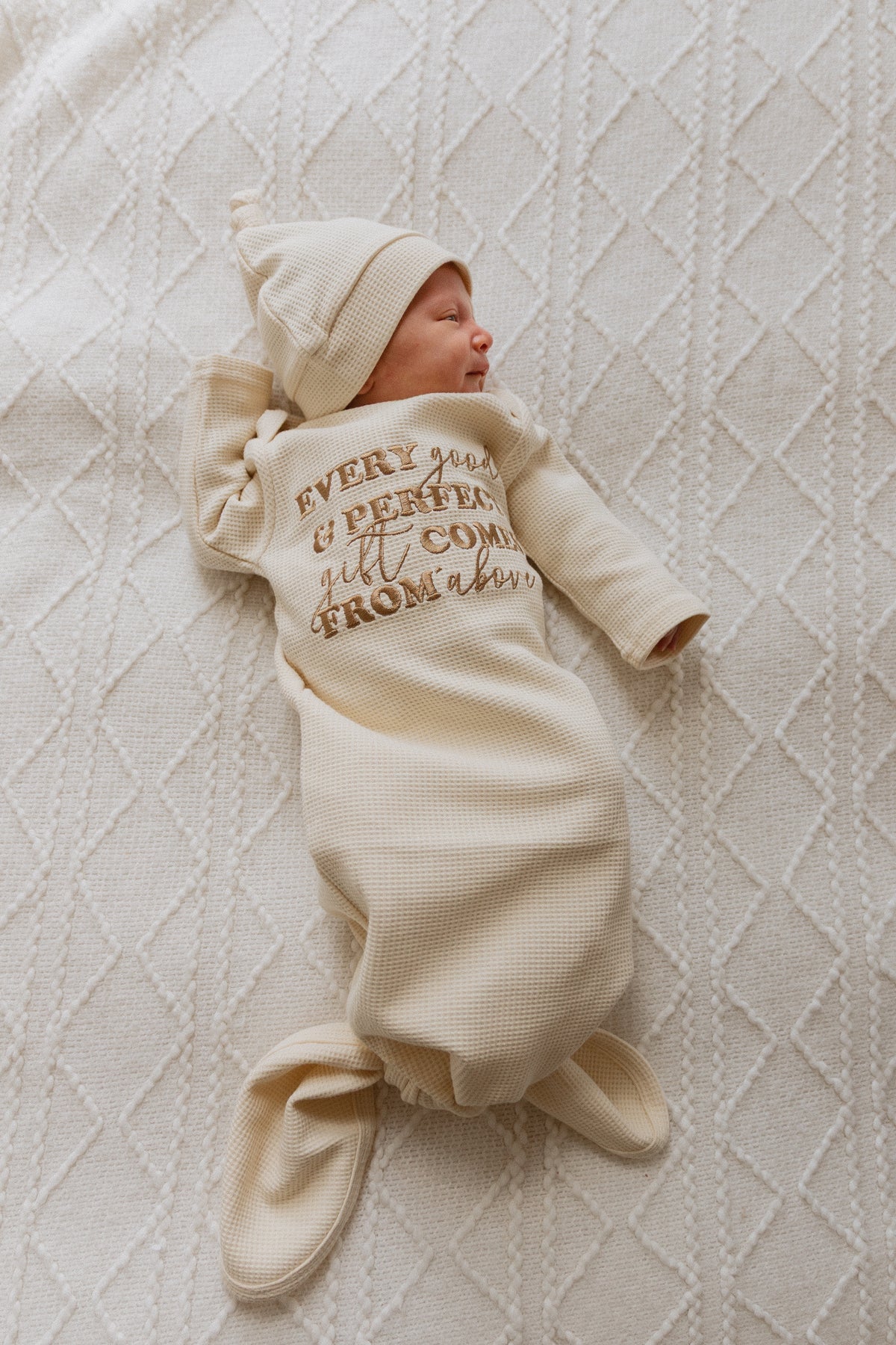 Every Good & Perfect Gift Waffle Gown & Matching Beanie