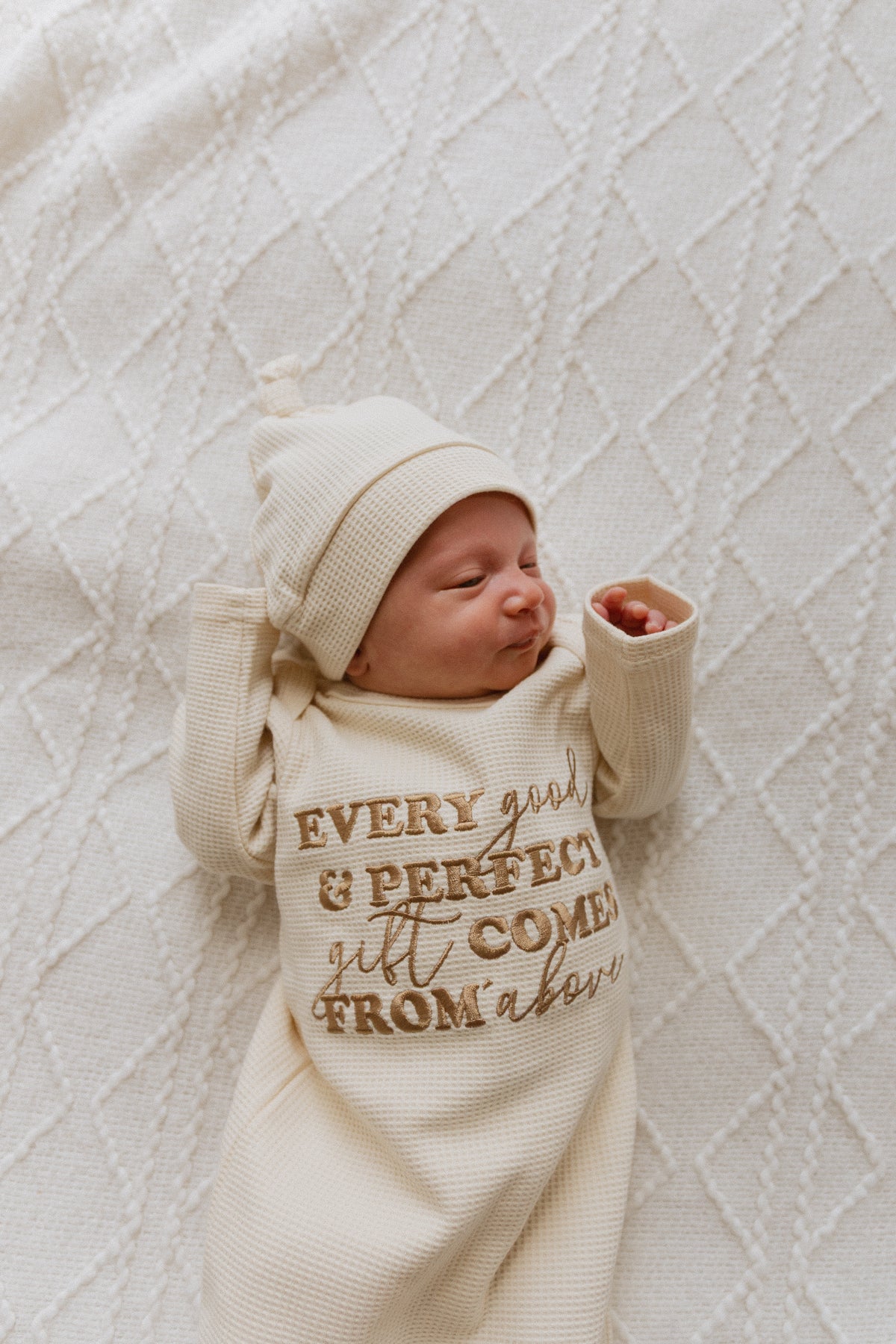 Every Good & Perfect Gift Waffle Gown & Matching Beanie