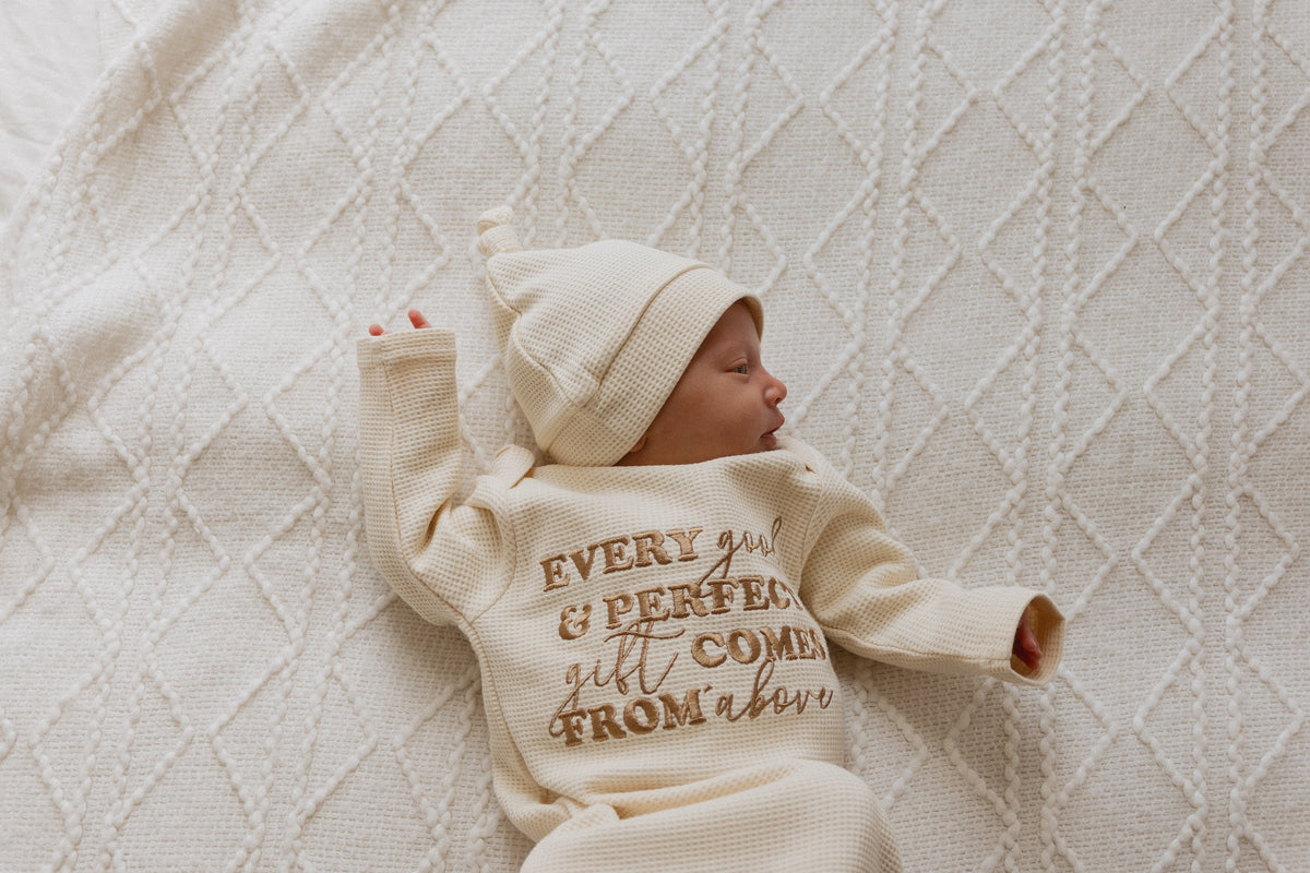 Every Good & Perfect Gift Waffle Gown & Matching Beanie