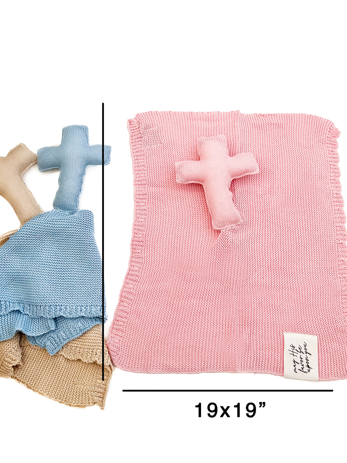 May His Favor Knit Cross Lovey