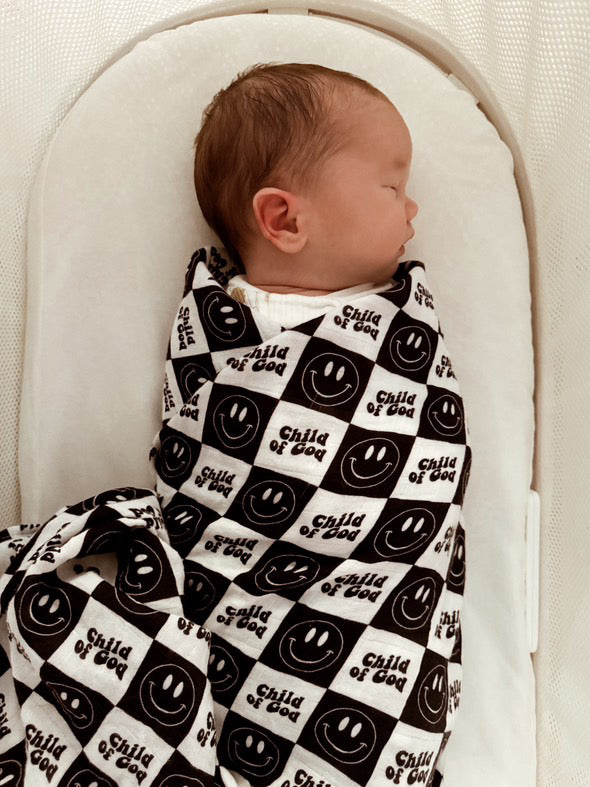 Child of God Smiley Swaddle Blanket