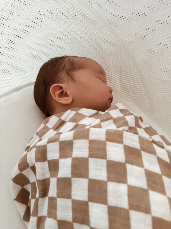 Child of God Checker Swaddle Blanket