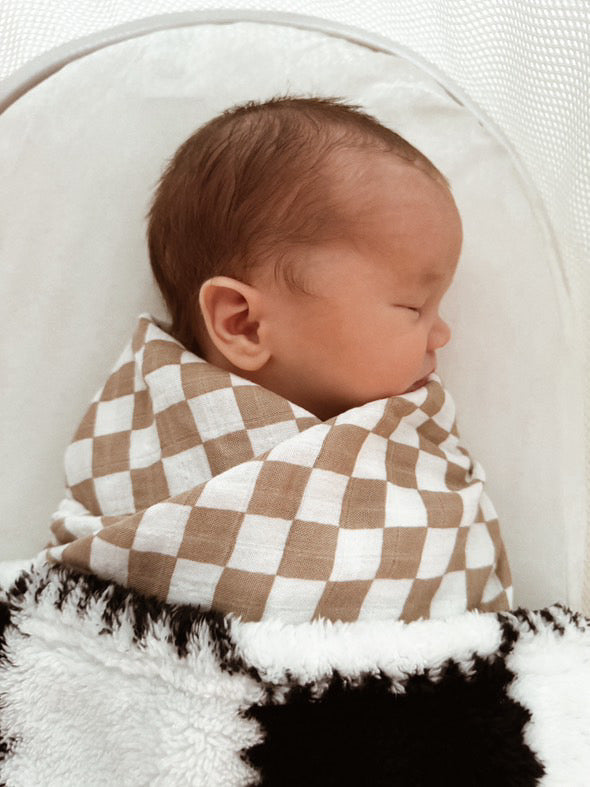 Child of God Checker Swaddle Blanket