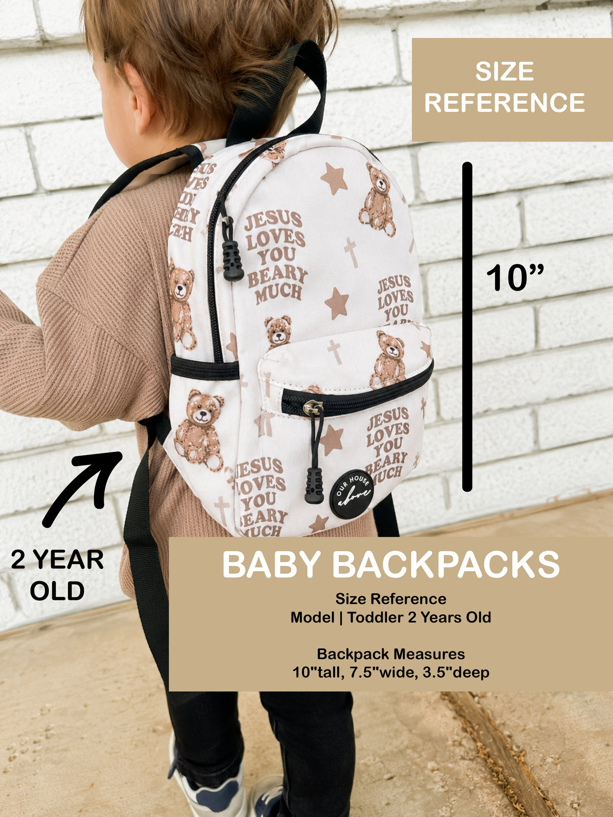 Jesus Loves You Beary Much Baby Backpack