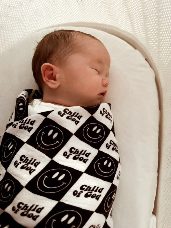 Child of God Smiley Swaddle Blanket