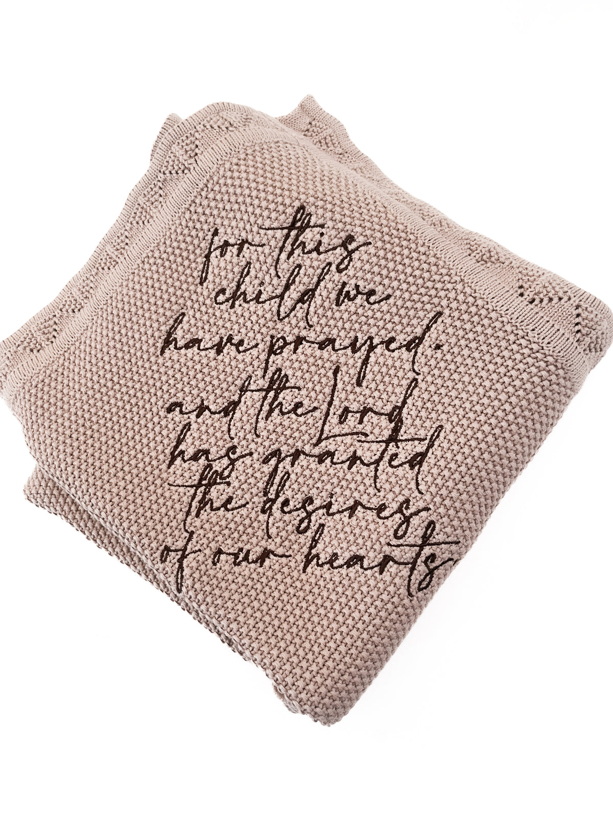 For This Child We Have Prayed Knit Blanket
