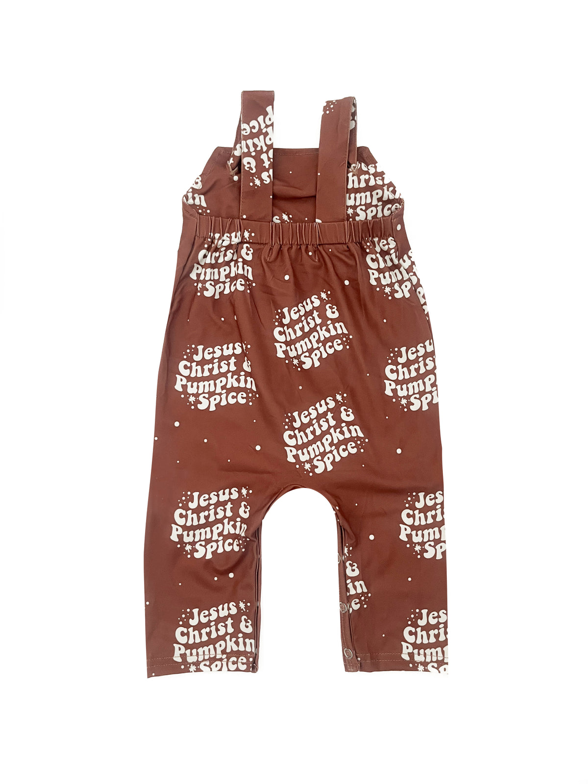 Jesus Christ & Pumpkin Spice Knotted Overalls