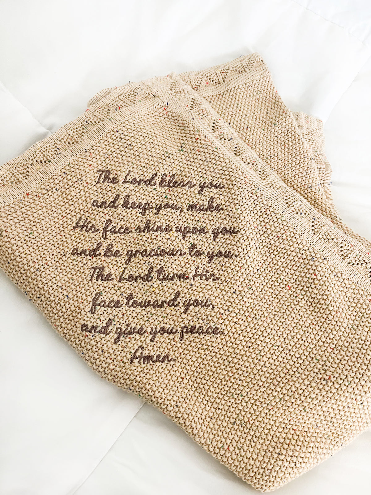 Numbers 6:24-26 Knit Blanket