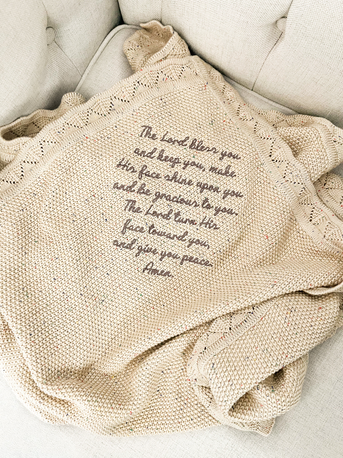 Numbers 6:24-26 Knit Blanket