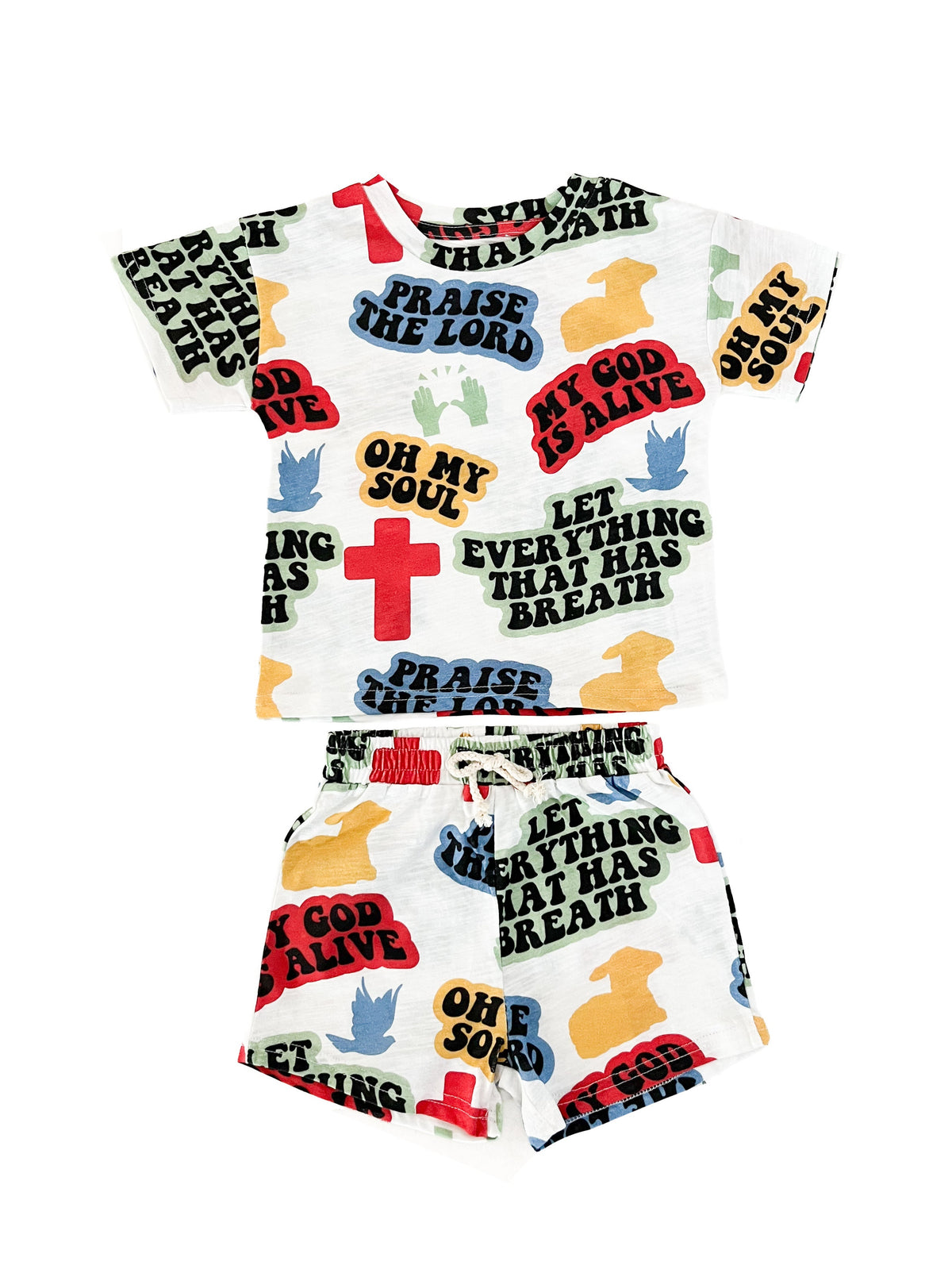 Praise the Lord Cartoon Shorts & Tee Set