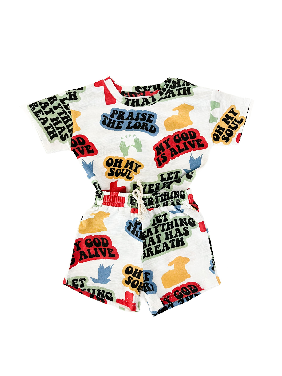 Praise the Lord Cartoon Shorts & Tee Set