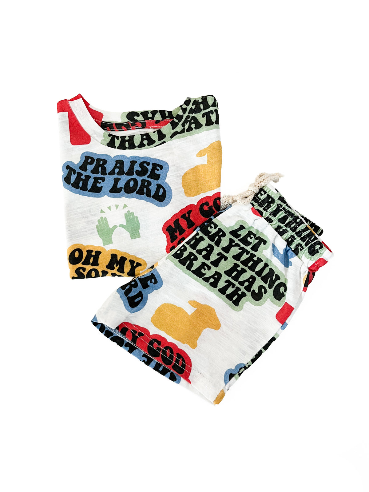 Praise the Lord Cartoon Shorts & Tee Set