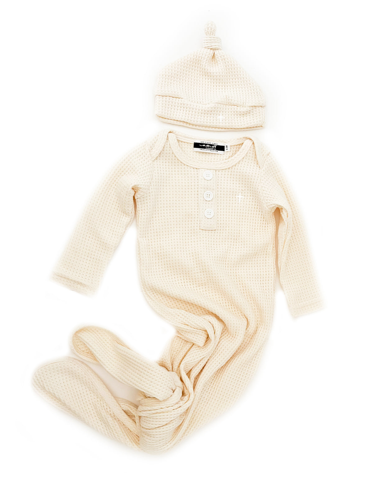 Psalm 127:3 Knotted Baby Sleeper & Matching Beanie