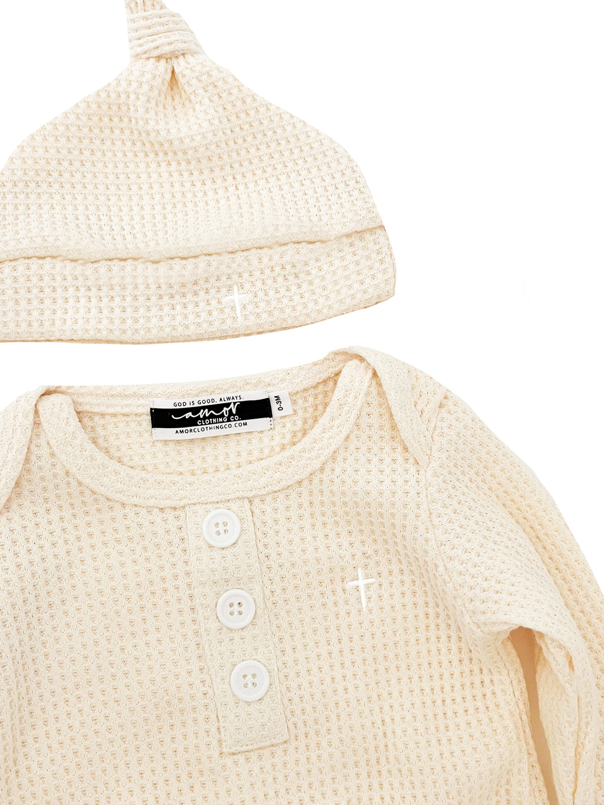 Psalm 127:3 Knotted Baby Sleeper & Matching Beanie