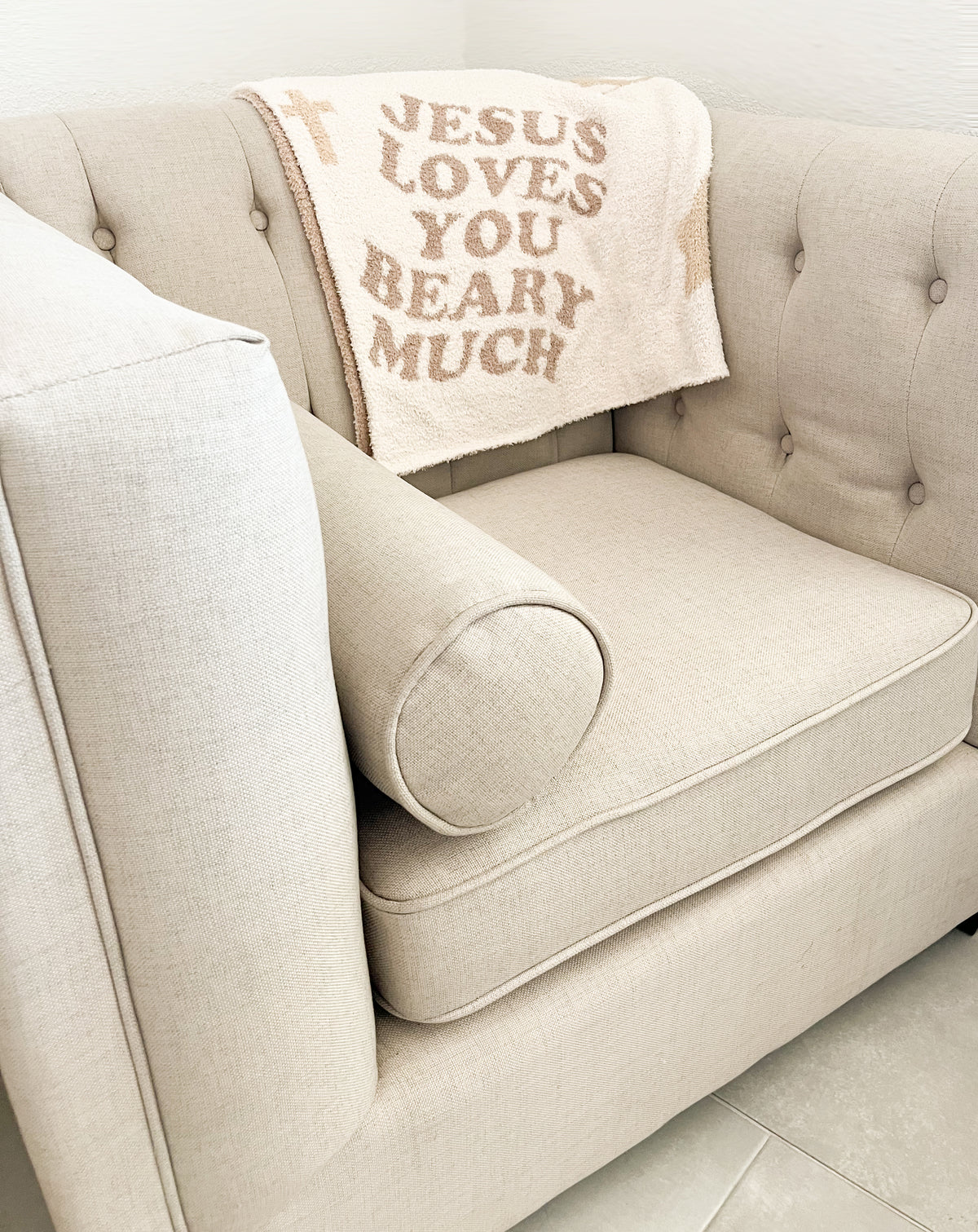 Jesus Loves You Beary Much Plush Blanket