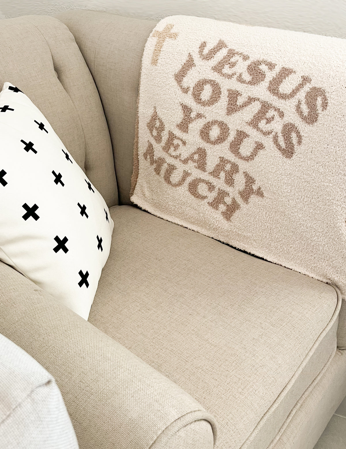 Jesus Loves You Beary Much Plush Blanket