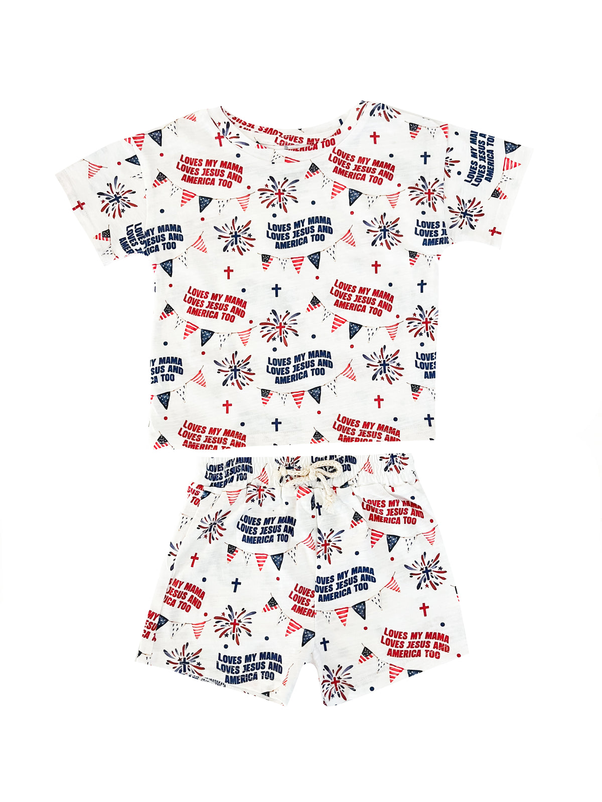 Loves Jesus & America Too Shorts & Tee Set