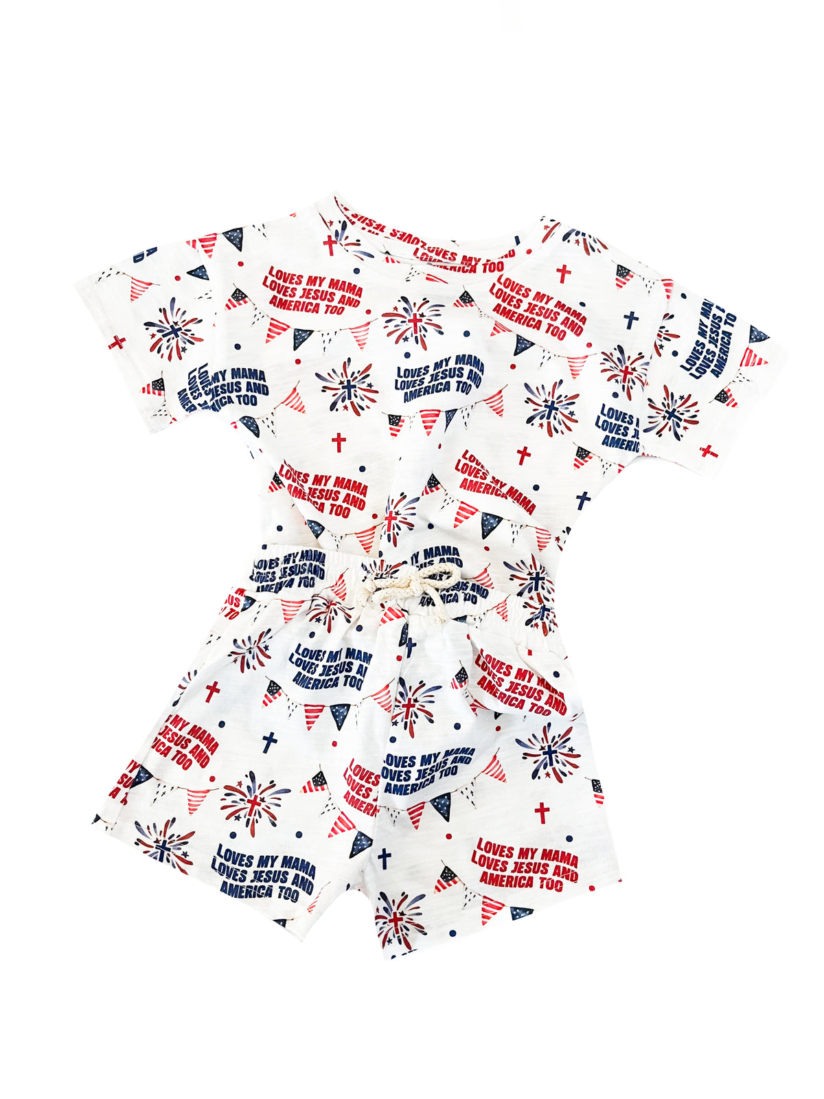 Loves Jesus & America Too Shorts & Tee Set