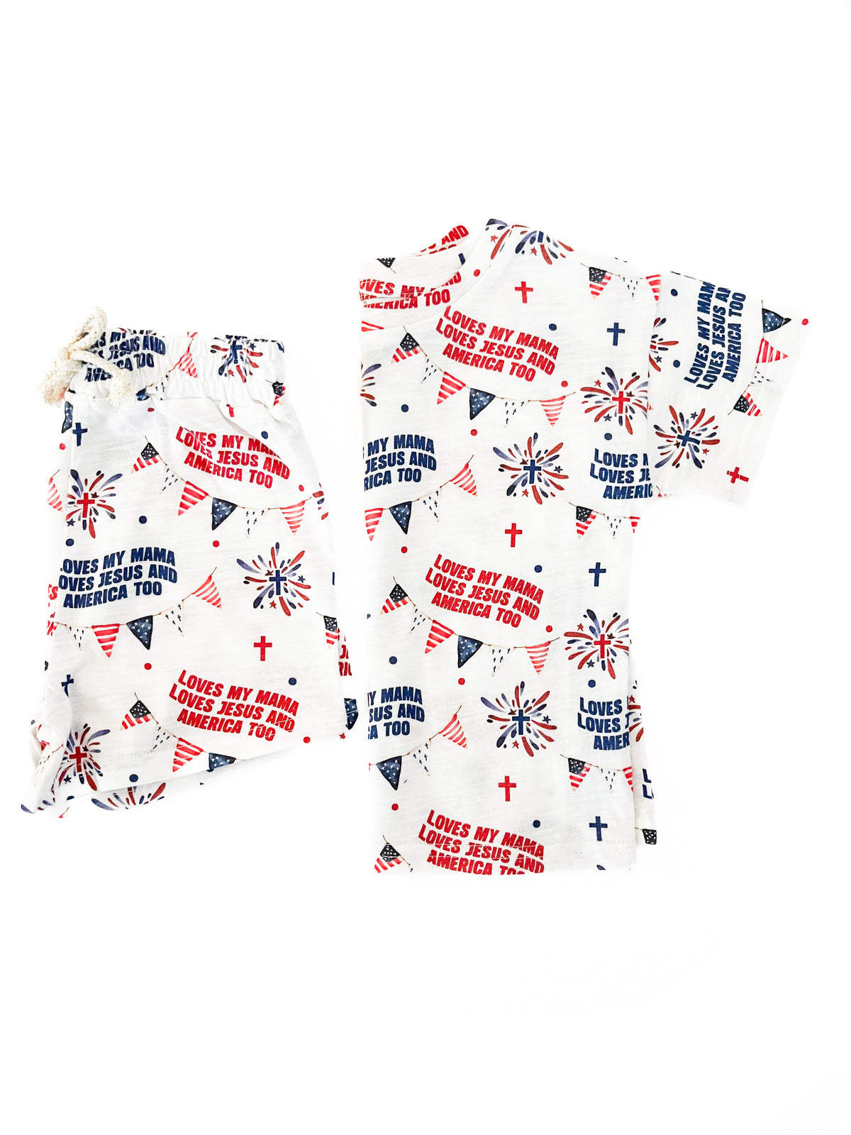 Loves Jesus & America Too Shorts & Tee Set