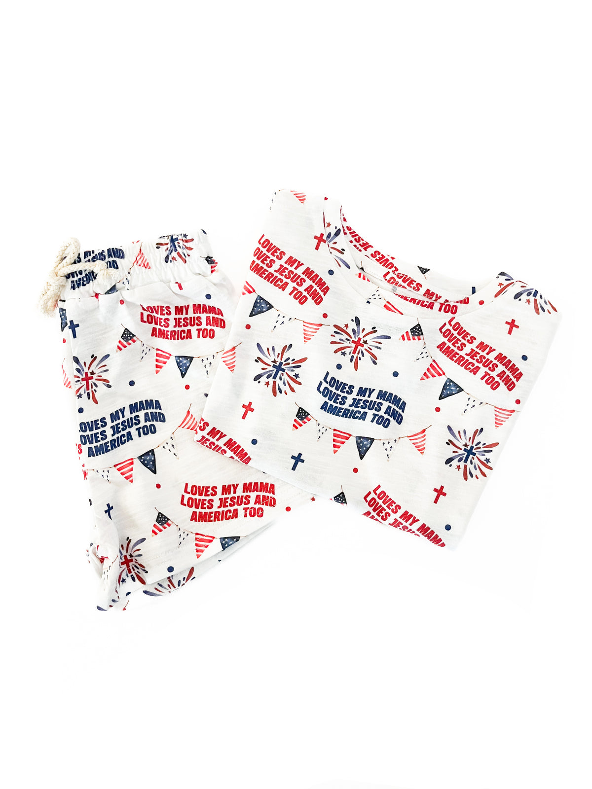 Loves Jesus & America Too Shorts & Tee Set