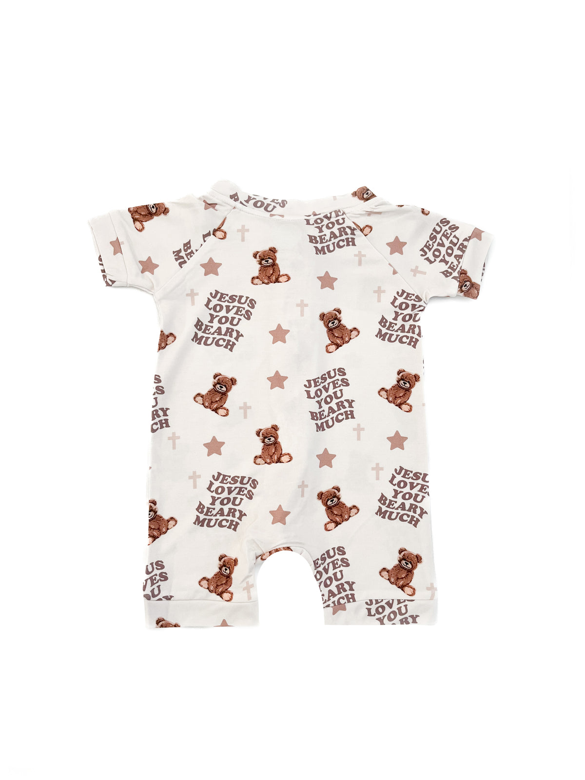 Jesus Loves You Beary Much Bamboo Short Jumpsuit