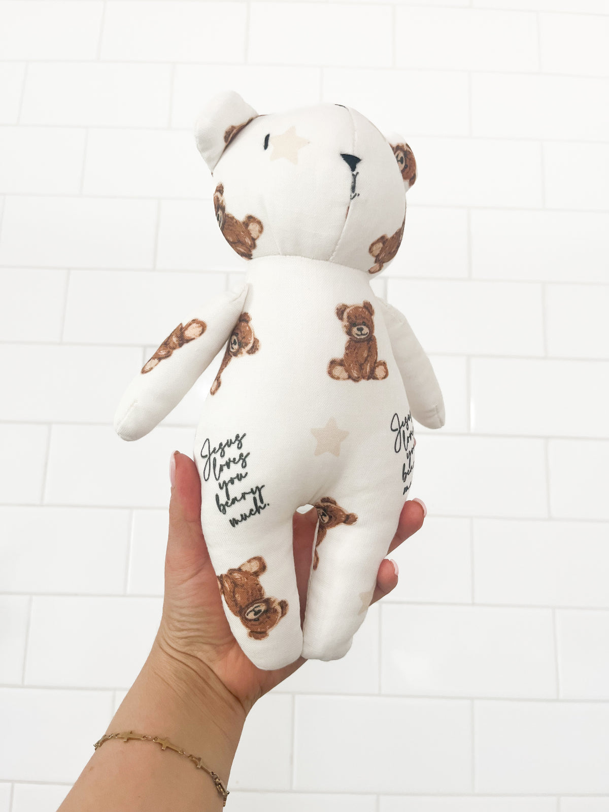 Jesus Loves You Beary Much Bamboo Bear Stuffy
