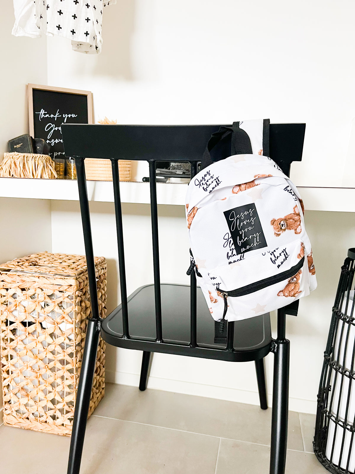 Jesus Loves You Beary Much Patch Mini Backpack