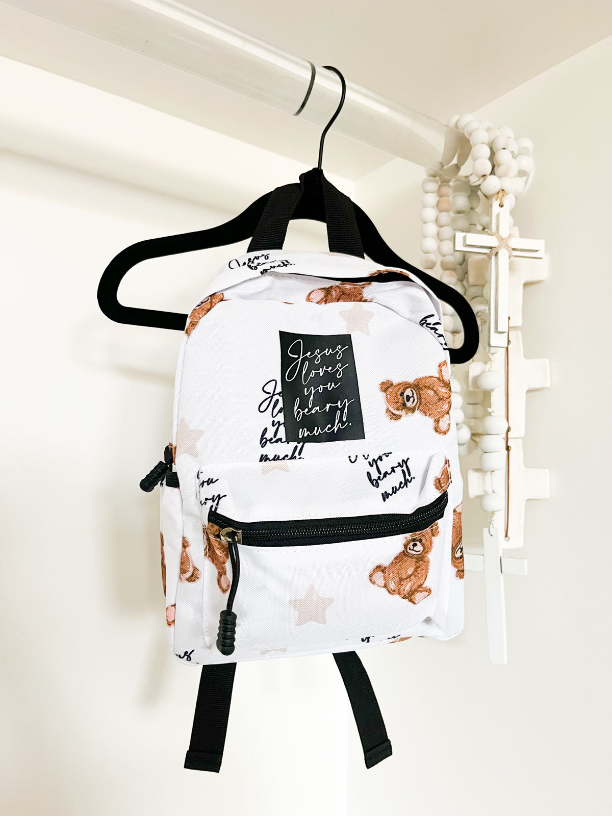 Jesus Loves You Beary Much Patch Mini Backpack