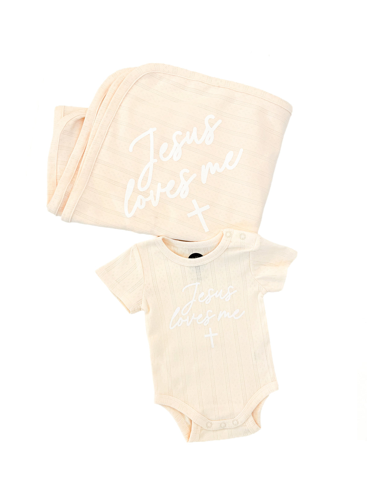 Jesus Loves Me Bodysuit & Swaddle 2 Piece Set