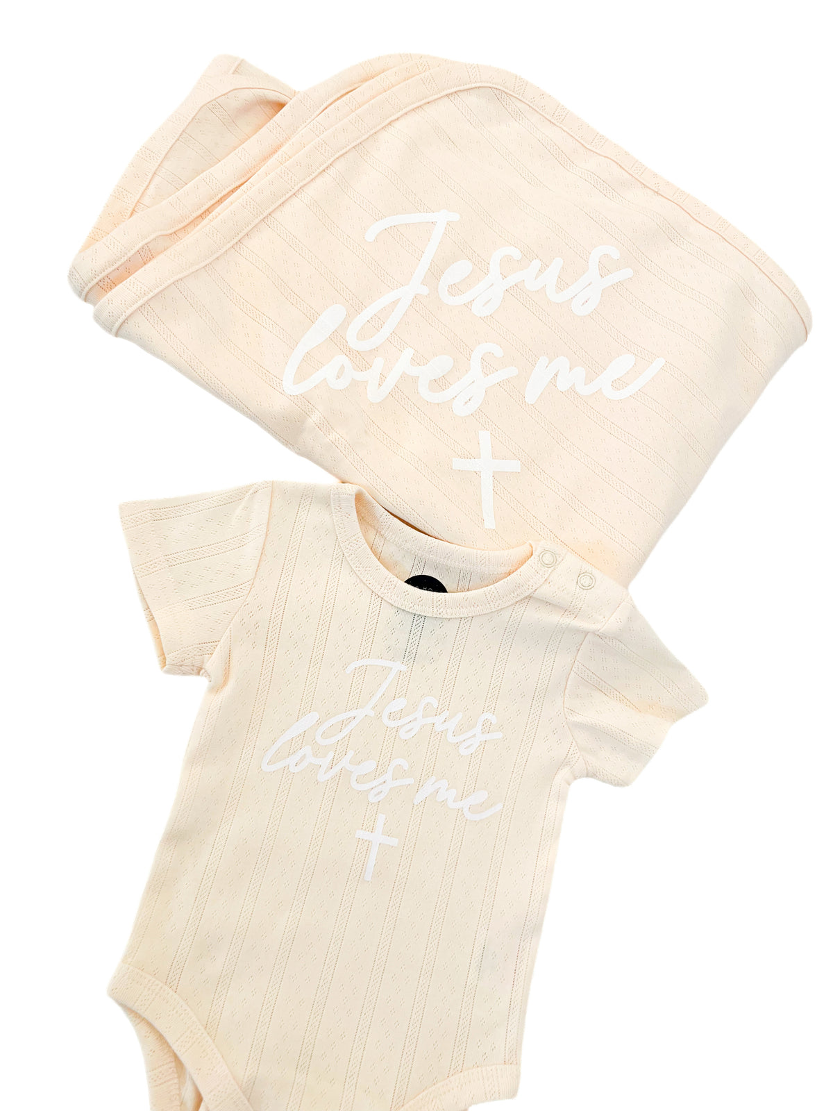 Jesus Loves Me Bodysuit & Swaddle 2 Piece Set