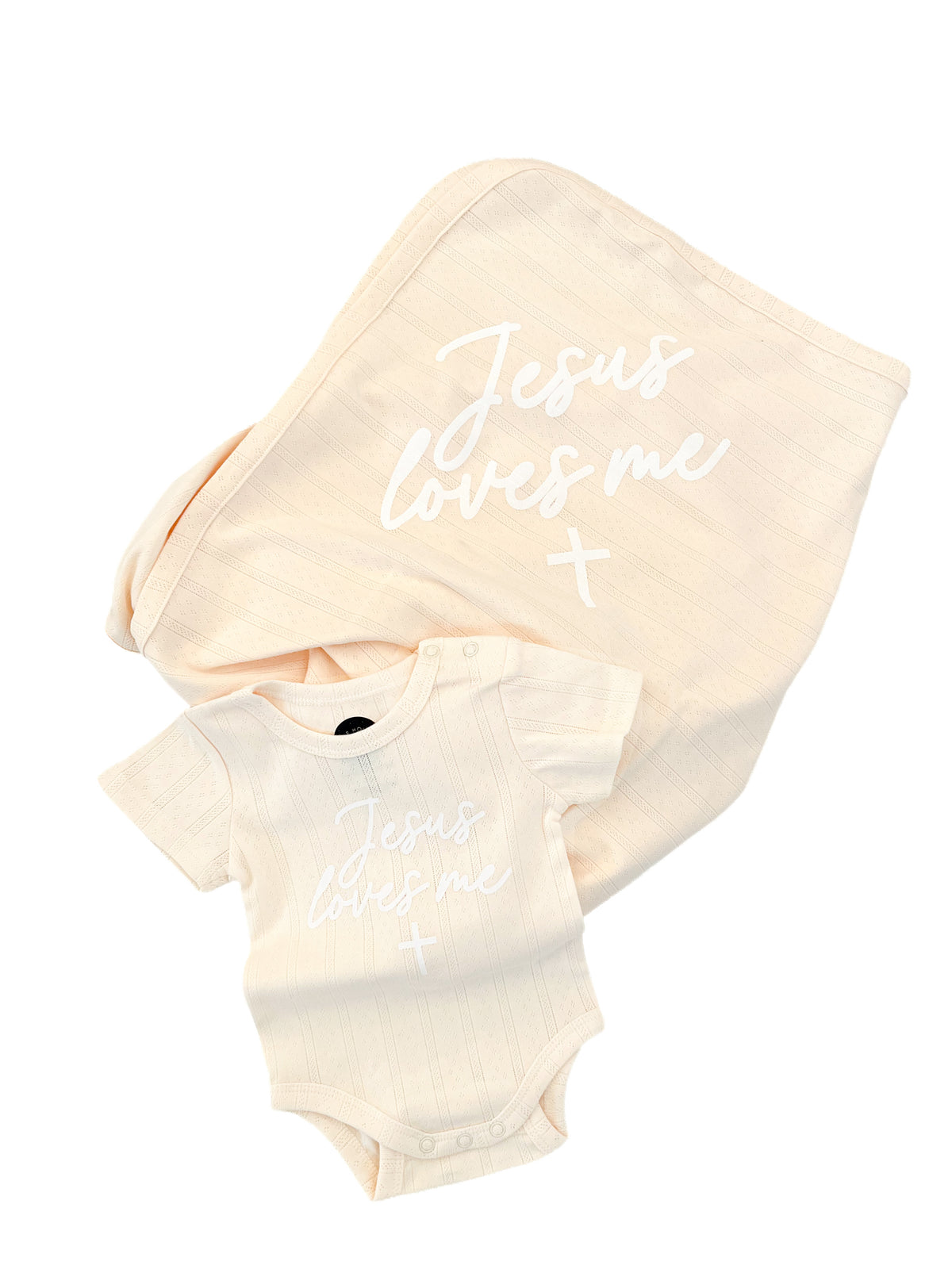 Jesus Loves Me Bodysuit & Swaddle 2 Piece Set
