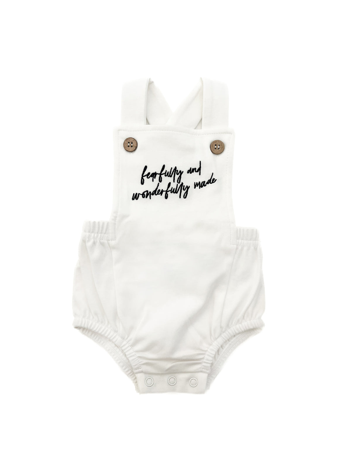 Fearfully and Wonderfully Made Embroidered Romper