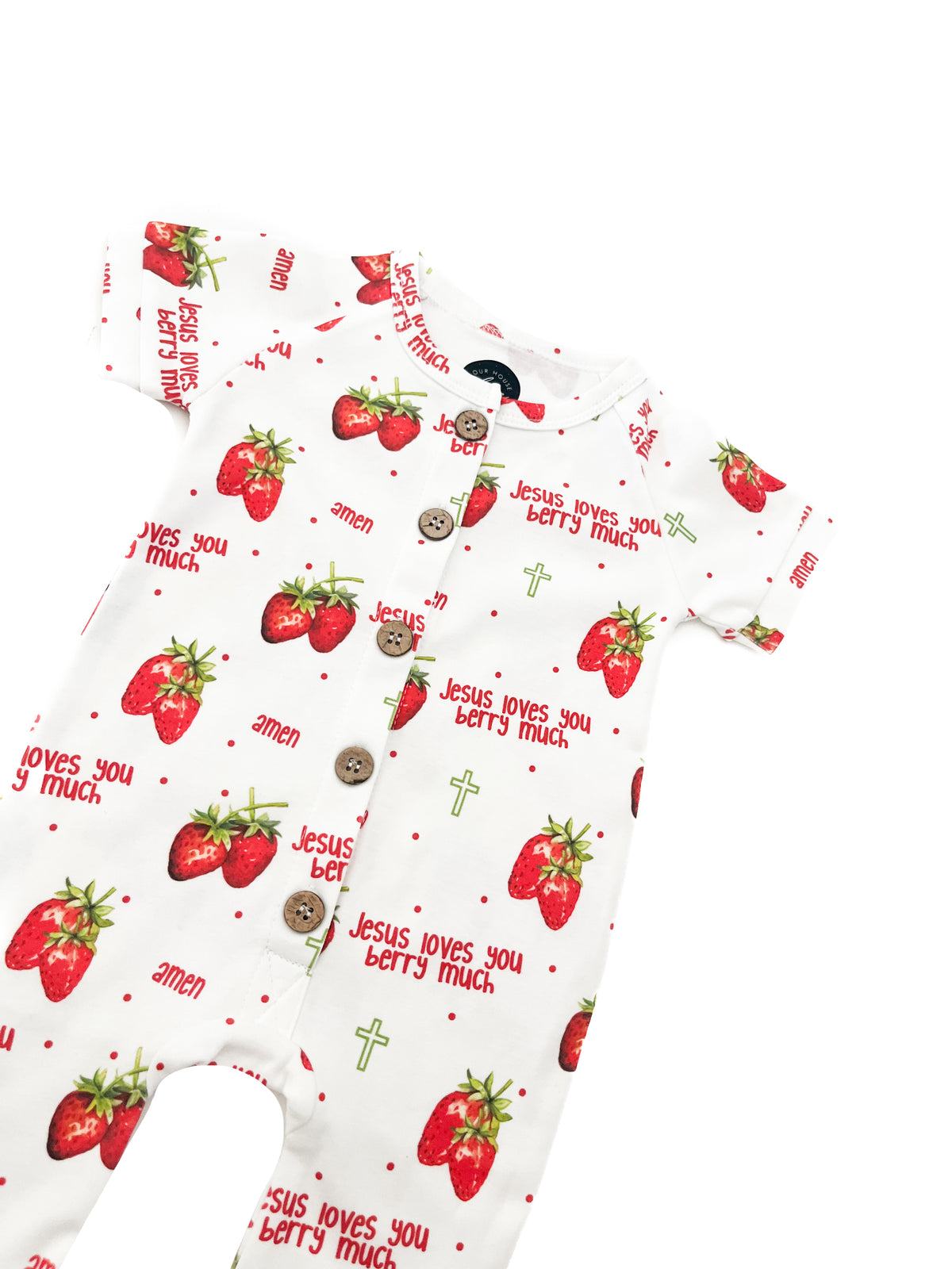 Jesus Loves You Berry Much Strawberry Jumpsuit