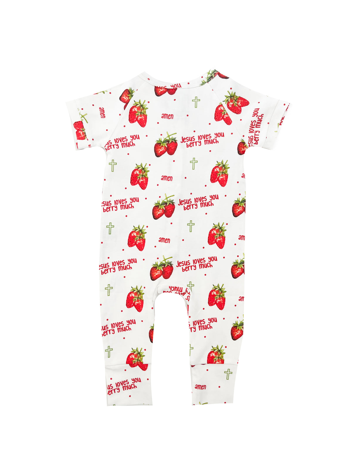 Jesus Loves You Berry Much Strawberry Jumpsuit