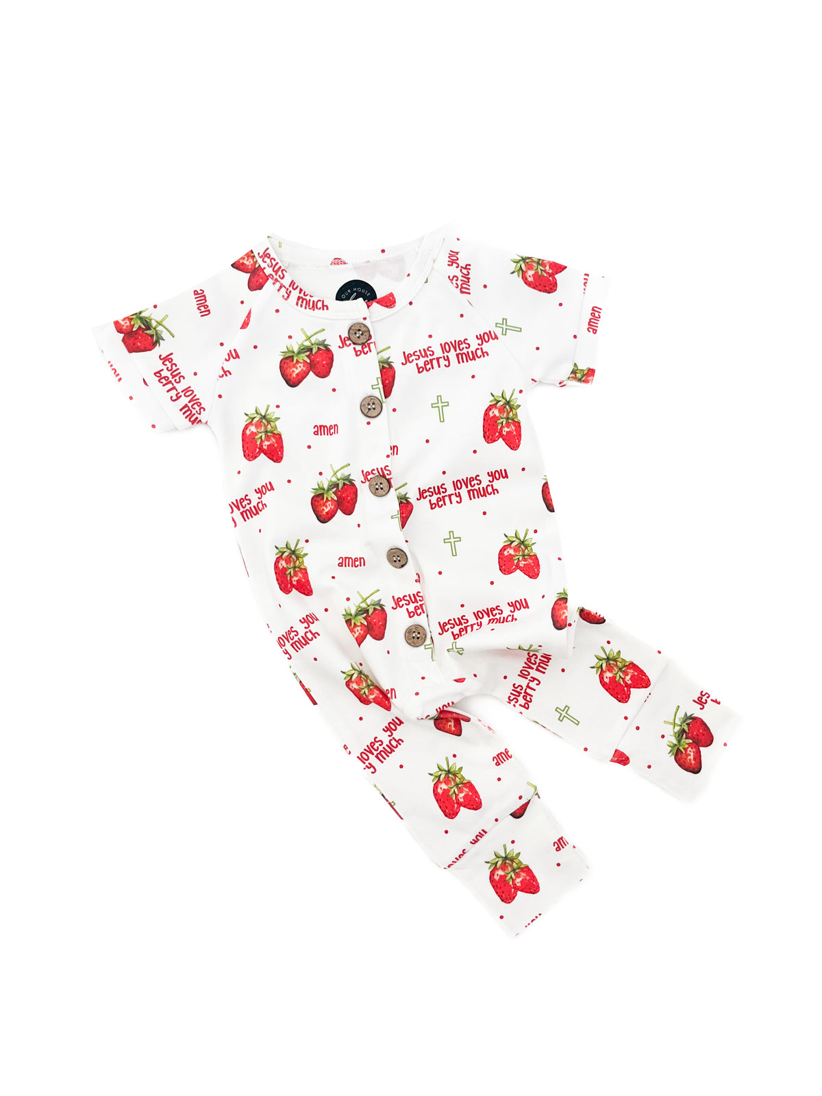 Jesus Loves You Berry Much Strawberry Jumpsuit