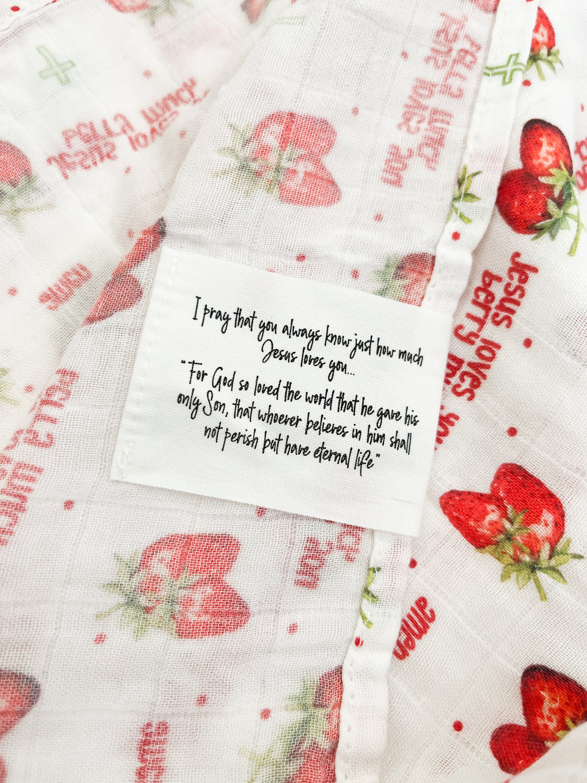 Jesus Loves You Berry Much Strawberry Swaddle