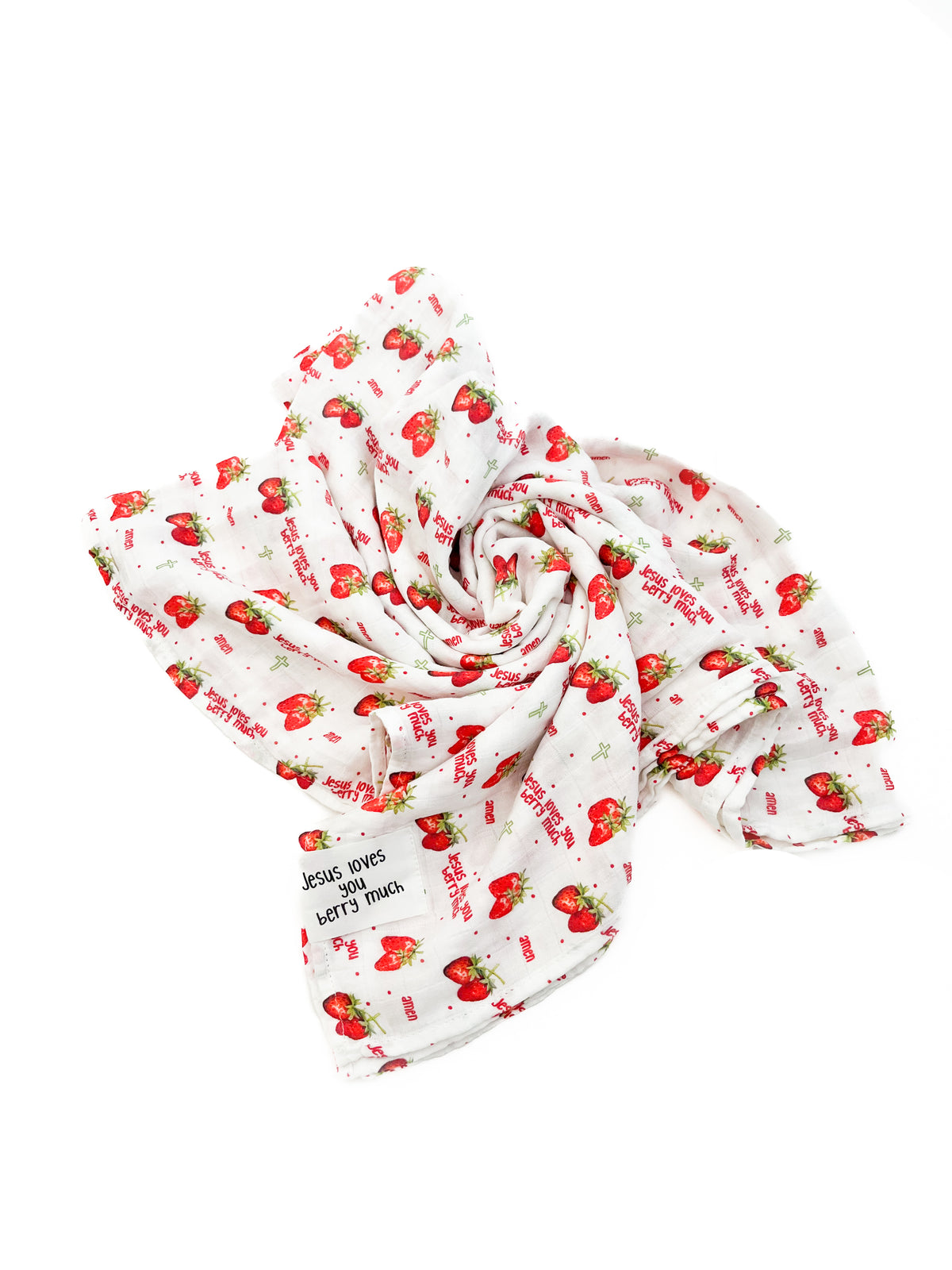 Jesus Loves You Berry Much Strawberry Swaddle