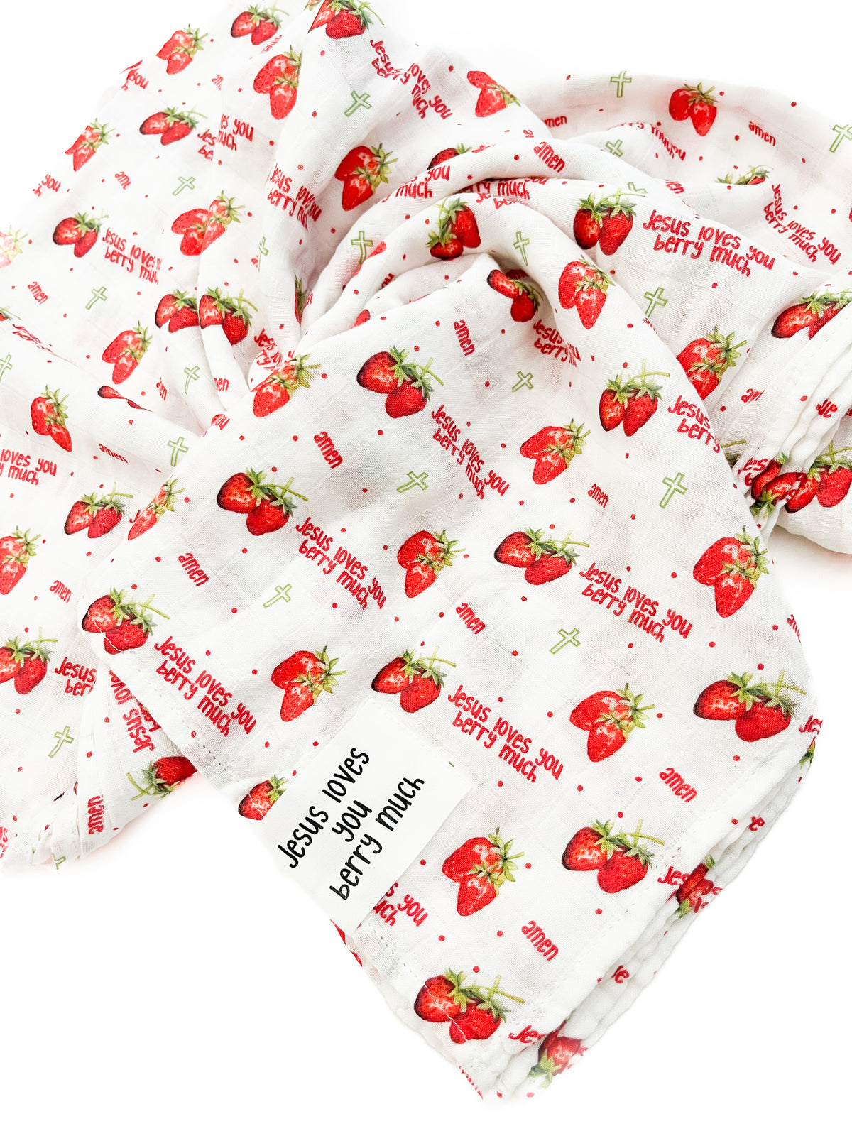 Jesus Loves You Berry Much Strawberry Swaddle