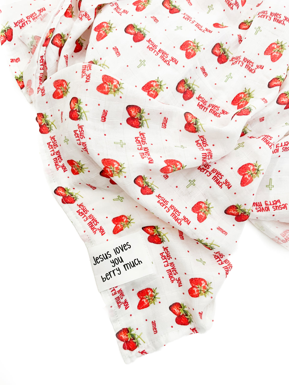 Jesus Loves You Berry Much Strawberry Swaddle