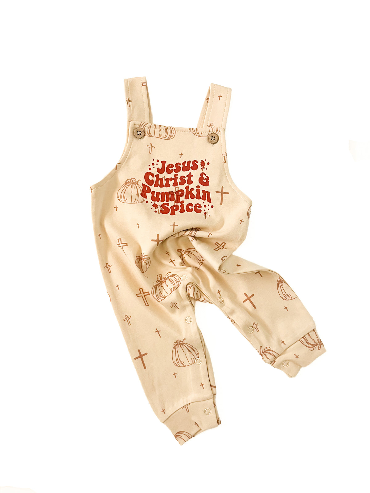 Jesus Christ & Pumpkin Spice Overalls