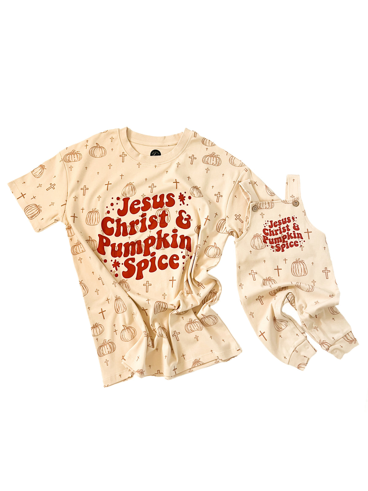Jesus Christ & Pumpkin Spice Overalls