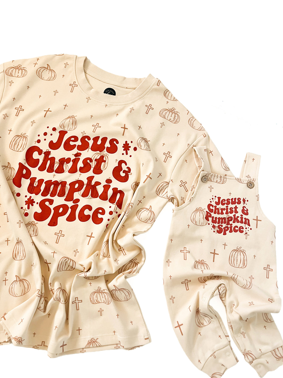 Jesus Christ & Pumpkin Spice Oversized Tee