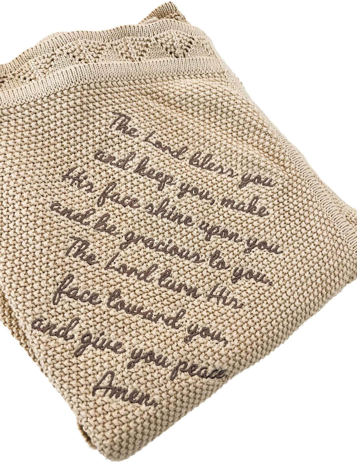 Numbers 6:24-26 Knit Blanket