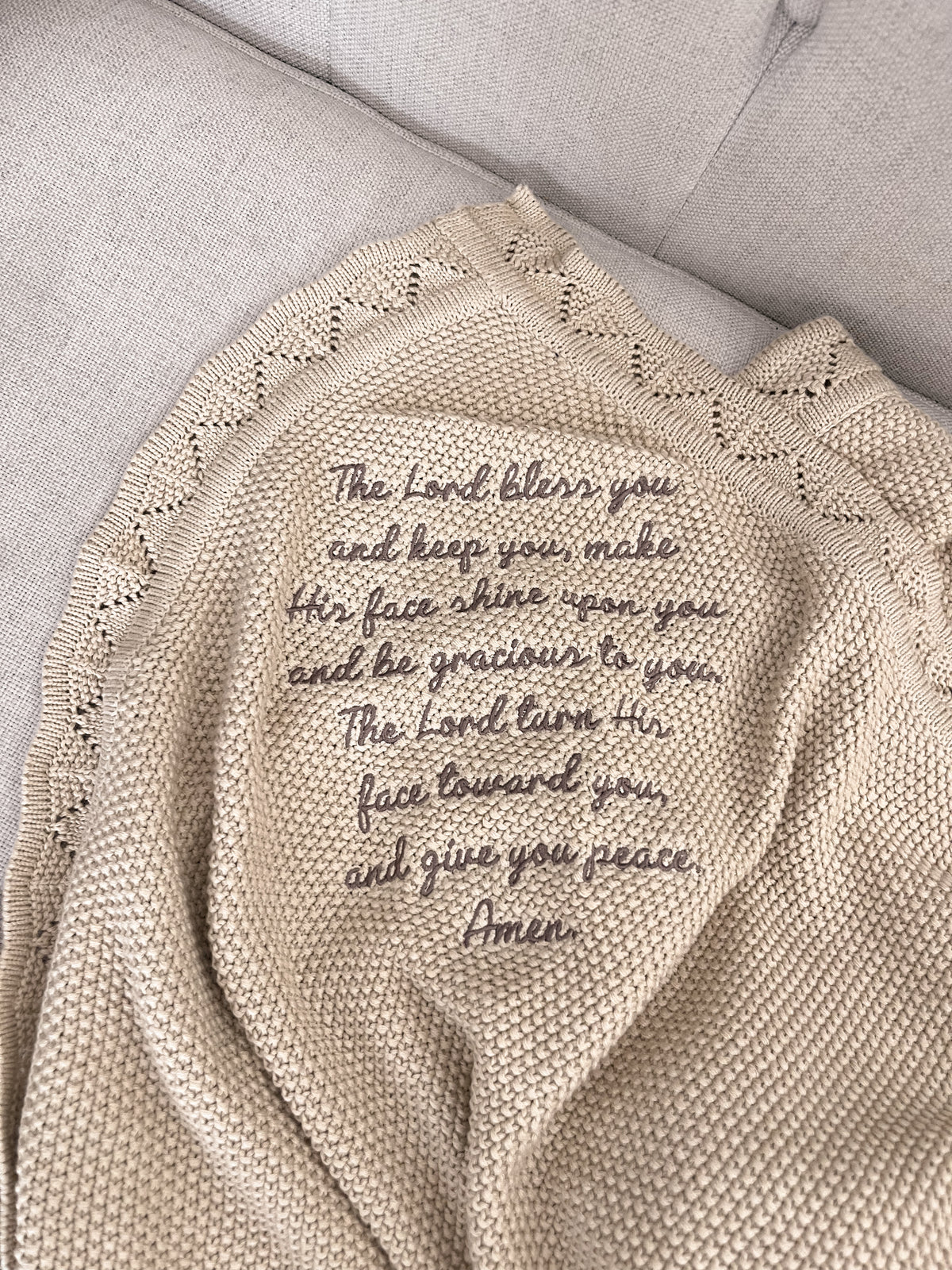 Numbers 6:24-26 Knit Blanket