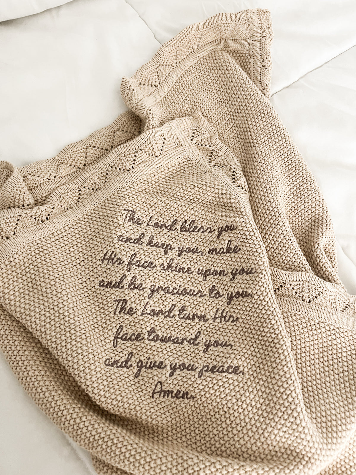 Numbers 6:24-26 Knit Blanket