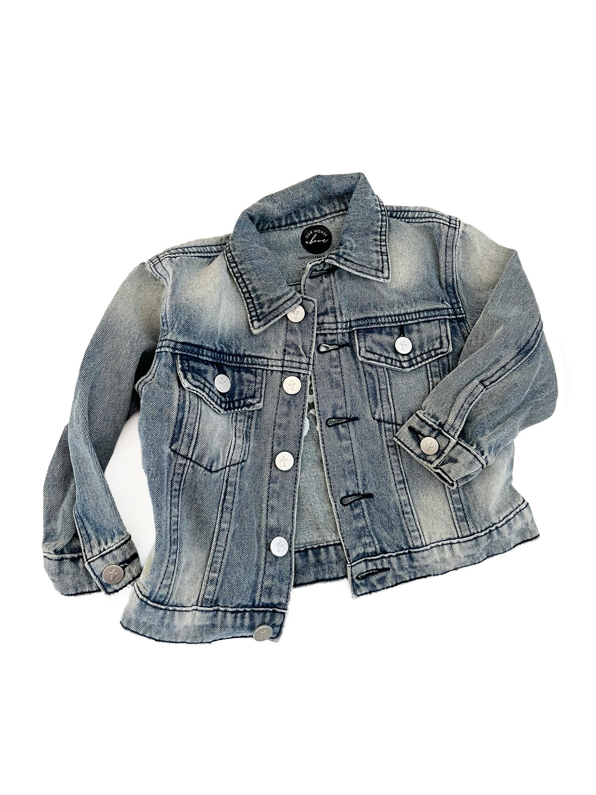 God I'm So Grateful Children's Embroidered Denim Jacket