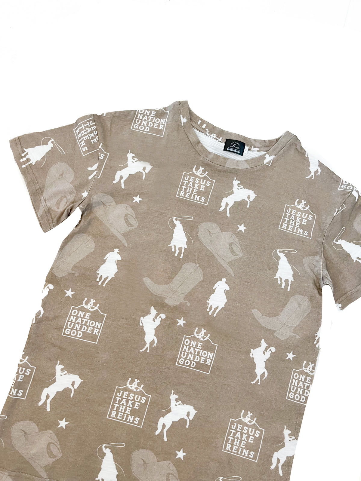 Jesus Take the Reins Cowboy Adult Tee