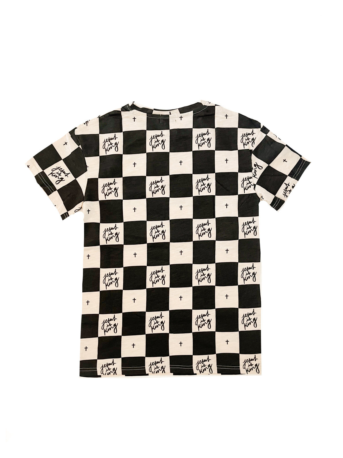 Jesus is King Checker Adult Tee