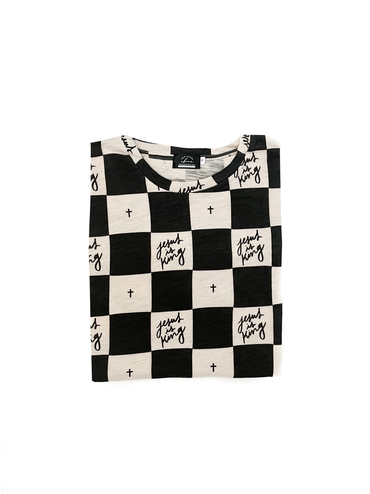 Jesus is King Checker Adult Tee