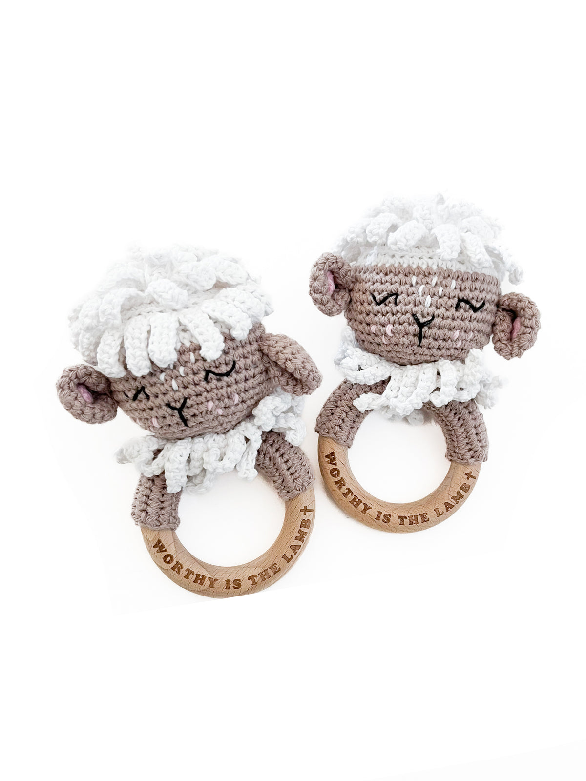 Worthy is the Lamb Knitted Teether Rattle